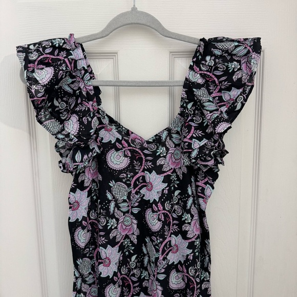 NWOT Mille Resort & Travel Klara Dress Sz Small Floral Tropical Night BlockPrint - Picture 3 of 6
